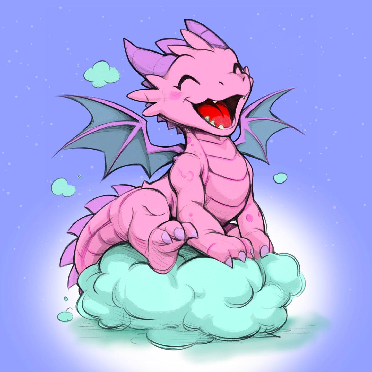 Motiv-Panel Kunstleder pinker Drache