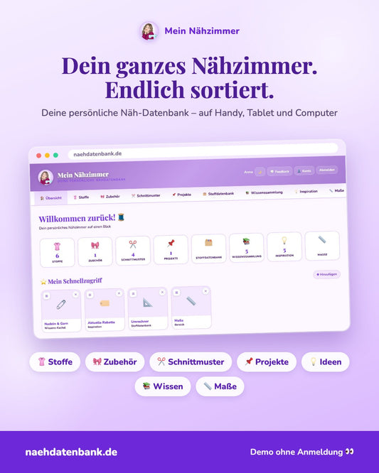 Nähdatenbank dein ganzes digitales Nähzimmer